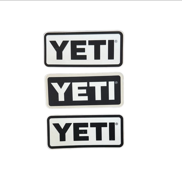 Set of 3 YETI Logo Stickers – Black & White - New - Picture 4 of 4